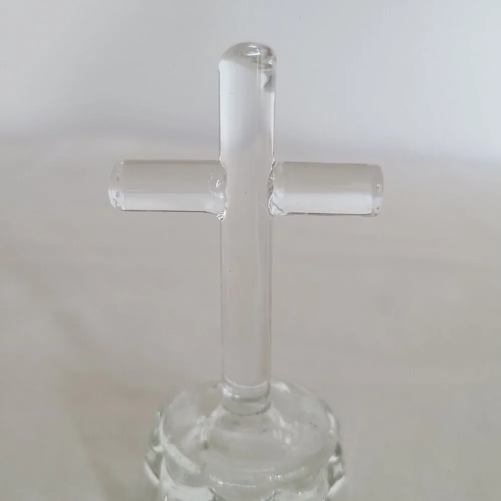 Mini Clear Glass Standing Cross Figurine - 3.5